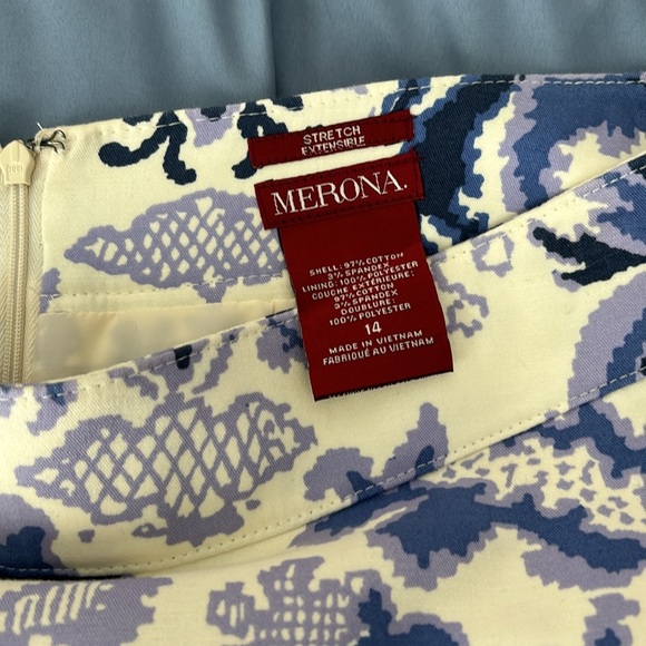 Merona purple, navy and white floral print skirt - Picture 3 of 7